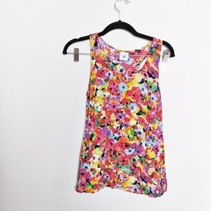 Cabi Multicolored Watercolor Floral Racerback Luisa Tank Top Size XS
